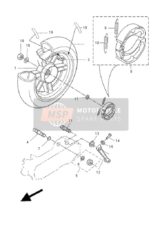 Yamaha CW50L 2011 HINTERRAD für ein 2011 Yamaha CW50L